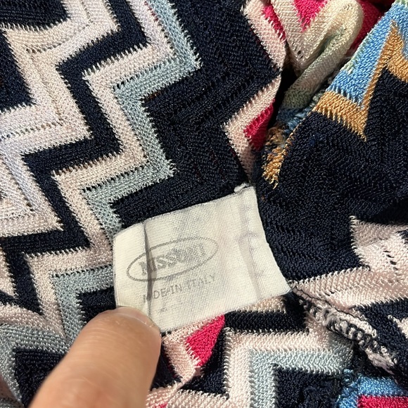 Missoni Pink and Navy Chevron Knit T-Shirt - Picture 7 of 8